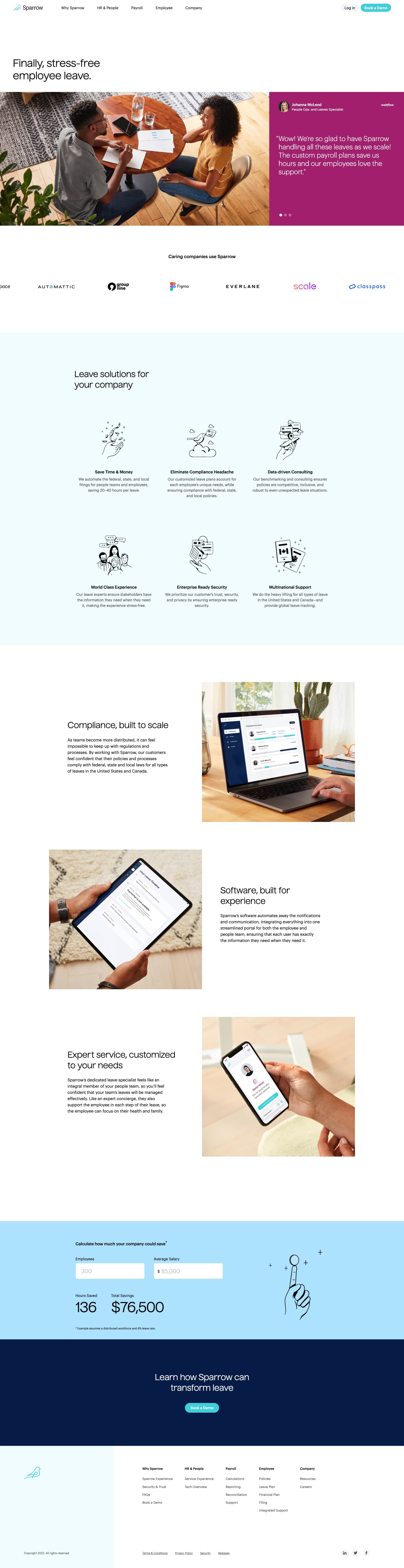 Full Sparrow homepage